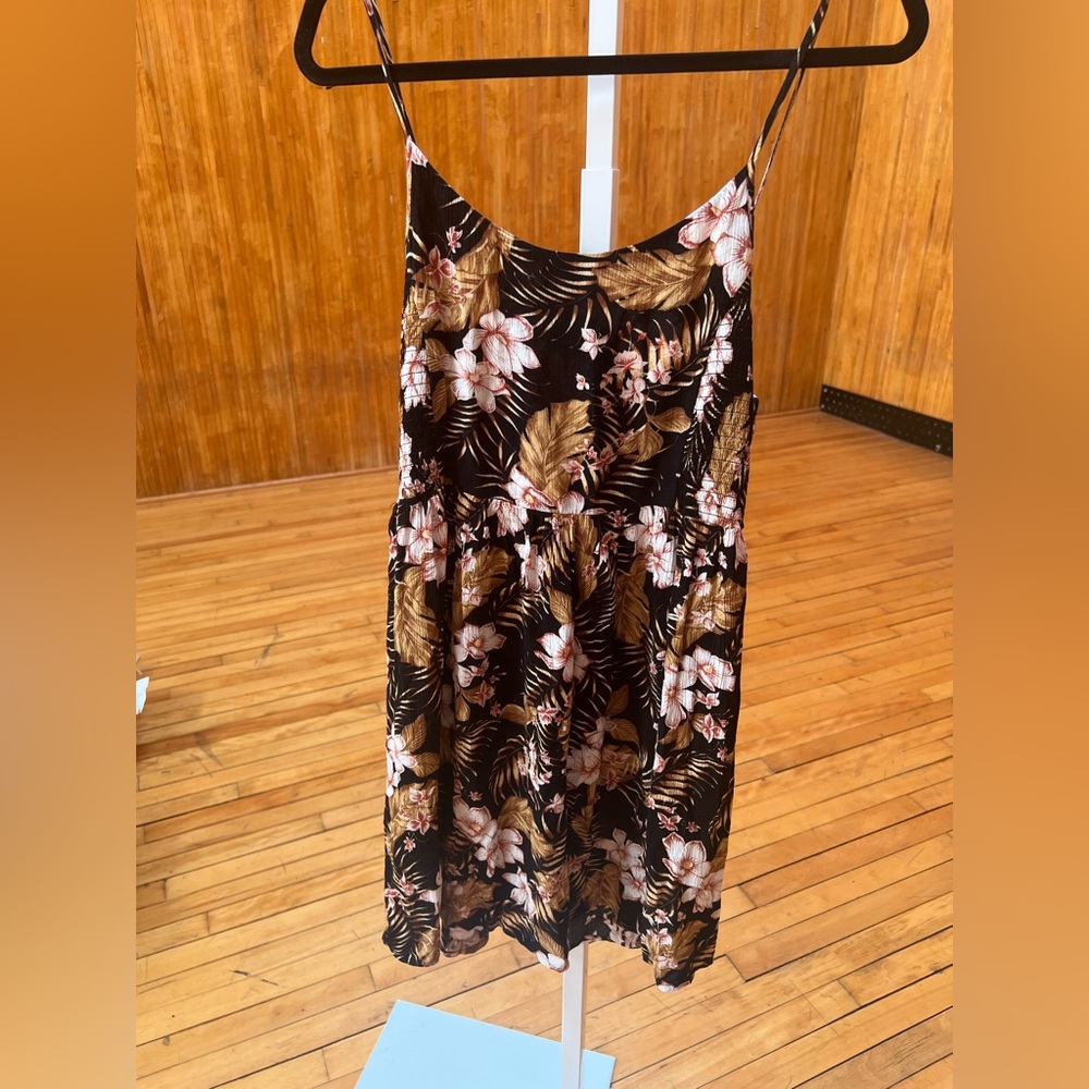 Rip Curl Floral Mini Summer Dress - Black and Brown